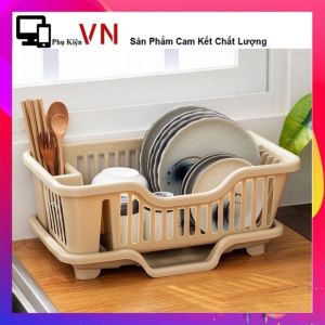 Rổ Úp Chén Có Khay Hứng Nước - Khay Kệ Úp Chén Bát Đĩa Dĩa Đũa Muỗng Có Khay Hứng Nước Tiện Lợi bằng nhựa chắc chắn