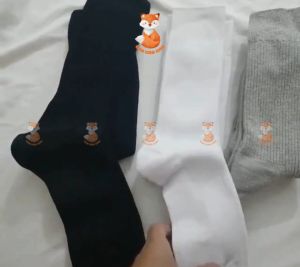 Tất nam công sở cổ cao màu trắng đen xám dệt kim xuất dư