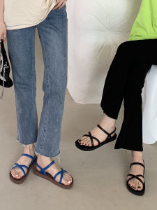 Moochuu Nữ Dép Đế Phẳng Nhập Khẩu Từ Thái Lan Mùa Hè Mềm Đế Thời Trang Sành Điệu Đồ Đi Biển Ngày Lễ Chống Trượt Thời Trang