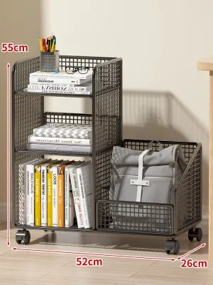 Portable Bookshelf Rolling Storage Cabinet for Children