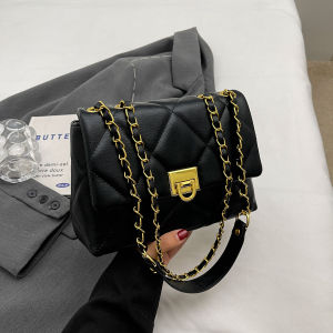 Fashionable Chain Strap Mini Square Bag Casual Crossbody Single Shoulder Bag Pure Color Simple Design New 2024 Trendy Ins Bag
