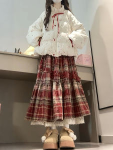 XUECAIQI | Thick and Warm Christmas and New Year Wear Plaid Set