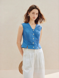 INMAN | Cotton Vintage V-Neck Sleeveless Gilet