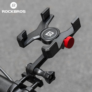 ROCKBROS Phone Holder Aluminum Alloy Lightweight Bracket Durable Shock Absorption Phone Mount for Motorcycle Bike accessories