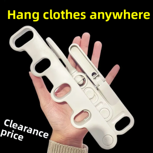 Portable Travel Folding Clothes Hanger Multi-Purpose Five-Hole Business Trip Drying Rack Compact Hotel Laundry Hanging Bracket