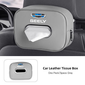 Car Tissue Box Car Interior Accessories For Geely Coolray Geometry C GX3 Emgrand EC7 LC Leather Tissue Storage Bag Kleenex Case