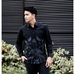 Kemeja Batik Pria Modern Lengan Panjang Baju Pria Dewasa Sragaman