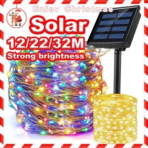 12M 100LED/22M 200LED/32M 300LED Solar String Lights Outdoor Waterproof Christmas Home Decor