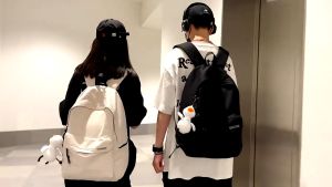 Simple Fashion Backpack Schoolbag Water Resistant Highschool Student School Bag Nylon Travel Backpack For Teens