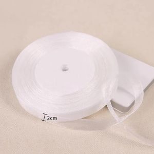 50 Yards Sheer Ribbon 2-5cm Sheer White Organza Ribbon Craft Chiffon Trim For DIY Crafts Wedding Party Decoration Gift Wrapping