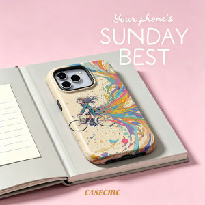 Potdemiel | Bike - Riding Girl For Case For iPhone 17 16 15 Pro Max TPU & Anti-Scratch Outer Shell Raised Screen Edge Stylish Design