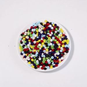 100pcs/lot 3x6mm Solid Color Glass Seed Beads Flat Round Loose Spaced Wheel Beads For DIY Bracelet Necklace Jewelry Accessories