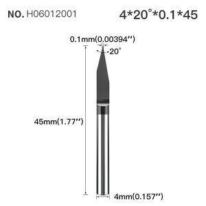 HUHAO | HUHAO 4mm Shank Bottom Carbide Engraving Router Bits for Metal Wood Stainless Steel Titanium Coating Milling Cutter PCB CNC Tool