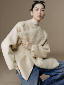 SUSHE | Fluffy Dual Color Wool Fur Outwear