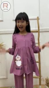 Setelan Mixue Anak Perempuan Terbaru Crinke Airflow Usia 3-12 Tahun//Mixue Crinkle Airflow Anak Perempuan Usia 3-12 Tahun