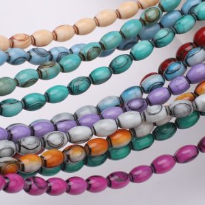 30pcs 8x10mm Straight Hole Solid Crystal Glass Oval Bead Loose Spacer for DIY Jewelry Making Bracelet Necklace Earring Accessory