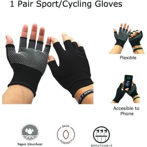 1pair Lightweight Fingerless Bike Gloves Anti Slip Sunscreen for Cycling Motorcycle Outdoo Gym Fitness r Workout