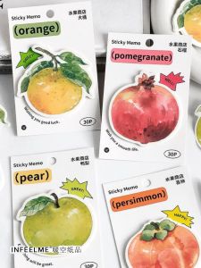 Fruit Shop Sticky Notes Cute Fruit Theme Memo Paper Notebook Material Removable Reminder Post-Its Multi-Purpose Stationery