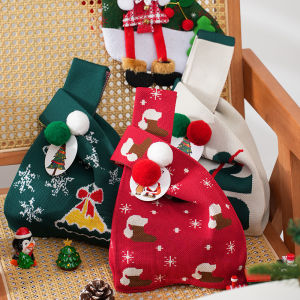 Christmas Gift Bag Knitted Apple Bag Peaceful Night Packaging Box Fruit Gift Box Handmade Holiday Supplies for Everyone