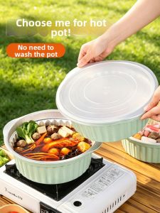 TAFUMAN | Disposable Food Grade Lid Covered Foil Pot For Camping