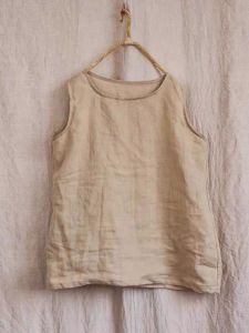 Pure Color Cotton Linen Vest Womens Summer Thin Work Clothing Simple Loose Figure Flattering Inner Match Sleeveless Bottoming Shirt Linen Top