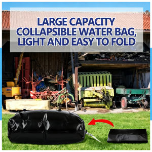 Large Capacity Foldable Water Storage Bladder - Portable Drought-Resistant & Fireproof for RVs Agricultural Irrigation - Durable PVC Material Black