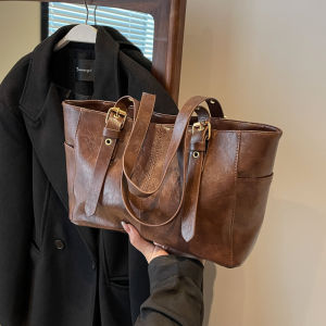 Retro Fashion Minimalism Handbag for Women 2024 New Arrival Trendy Womens Shoulder Underarm Bag Work Clothing Easy Matching Tote Bag