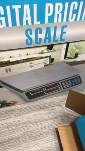 ตาชั่งดิจิตอล 40Kg คำนวนราคาได้ มีม.อ.ก. กันน้ำ แบบชาร์จแบต หน้าจอสองฝั่ง จำราคาได้ กิโลดิจิตอล