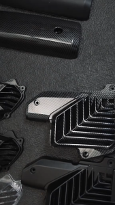 Honda Giorno 125 Radiator Cover 6d Carbon Fiber Design & Matte Black Abs Plastic