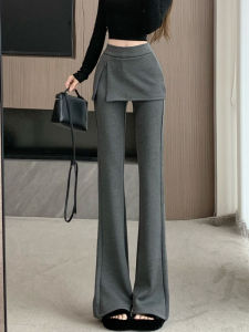 กางเกงขายาวทรงหลวมเอวสูงสำหรับผู้หญิง ทรงหลวม ซิป กระดิ่ง กระดิ่ง กางเกงขายาวทรงหลวมสำหรับฤดูใบไม้ร่วงและฤดูหนาว