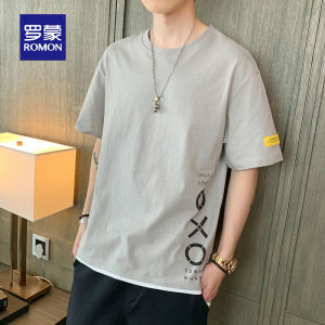 ROMON | Pure Cotton Short Sleeve T-Shirt Summer New Style Loose Ice Silk Print T-Shirt