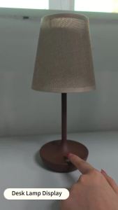 GGbingo Rechargeable LED Table Lamps Classic Desk Lamp Dimmable USB Fabric Lampshade Bedroom Bedside Desk Light Decoration