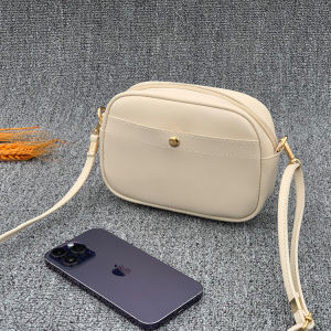 Fashionable High-End Feeling Crossbody Phone Bag for Women Simple Versatile PU Leather Zipper Closure Spring Summer 2024 New Style