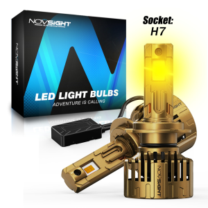 Novsight T24Y 4300K Warm White Light Headlight Bulb H4 H7 H11 9005/HB3 9006/HB4 LED Lights for Car High/Low Beam Fog Light 130W 28000LM Super Bright Plug&Play 2Pcs