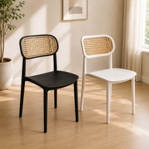 Familysta6r2u Rattan PP Plastic Chair Light Weight Durable For Dining Chair Office Pantry Airbnb Homestay 3308