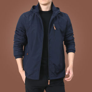 เสื้อแจ็คเก็ตกันลมกันน้ำสำหรับผู้ชายฤดูใบไม้ร่วง/ฤดูใบไม้ผลิ เสื้อคลุมกันลมกันฝนแบบลำลองสไตล์อเมริกันสำหรับกลางแจ้ง