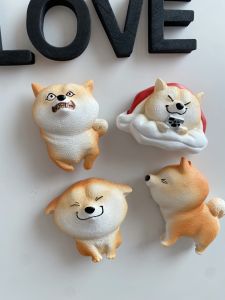 4 Thẻ Từ Hình Chú Chó Akita Dễ Thương Mặt Cười Động Vật Từ Tính Trang Trí Nhà Đồ Trang Trí Nhà Cửa Vật Dụng Nhà Bếp