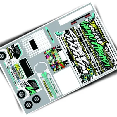 pola stiker miniatur truk oleng 30 cm