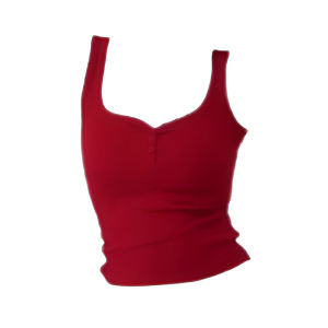 YUEZHONGWEI | Yellow V-Neck Ice Silk Knitted Strap Vest Women Summer Outdoor Wear Slim Fit Short Sleeveless Top Fashionable Small Size Girl