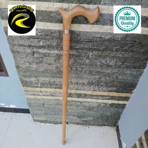 tongkat jalan kayu Cendana wangi model cula profil A492