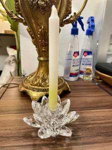 Crystal Lotus Design Candle Holder