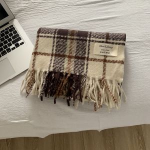 Japanese Stelu Red Gingham Scarf Ins Cashmere New Year Gift Christmas Gift Thickened All-Matching Student Bib Shawl