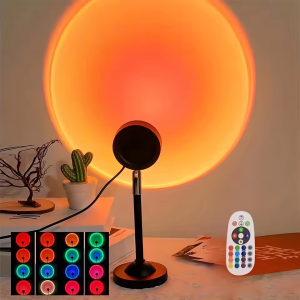 1 Đèn Ngủ LED RGB Có Điều Khiển Từ Xa 16 Màu Chiếu Ánh Sáng Hoàng Hôn Cho Phòng Ngủ Chụp Ảnh Chống Đỡ Chiếu Sáng Môi Trường Xung Quanh