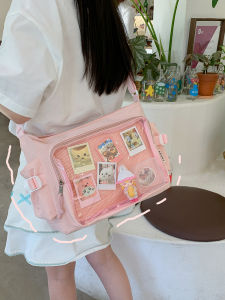 Pure Color Crossbody Bag Japanese Style College Large Capacity Single Shoulder Bag Grain Barbecue Pain Bag