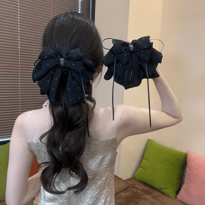 Starlight Sequin Mesh Ribbon Bow Fashion Hair Clamp