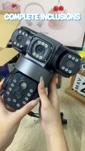 V380 PRO 8MP 4G Multi-Lens Outdoor Security Camera Full-Color NightVision Two-Way Audio With Alarm Sensor Smart Remote Monitoring Dual Antenna CCTV Camera