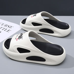 Mens Summer Slip-On Shoes Beach Casual Thick Bottom Breathable Anti-Slip Flat Sandals Youth Trend Punk Style EVA Material