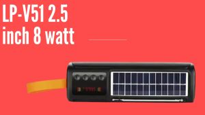 LP-V51 2.5 inch 8 watt External Battery Flashlight Portable Speaker Wireless Glass Solar energy Digital screen BT Speaker