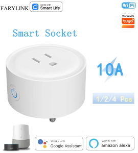FARYLINK WiFi Smart Plug US Standards 10A Standards Smart Socket Timeing Voice Control Smart Life Works with Alexa Google Home