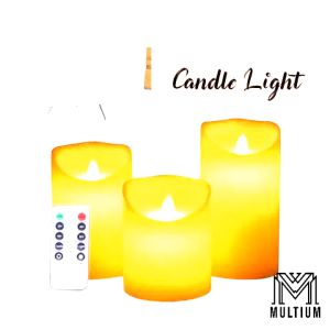 Electronic Candle Light 3 pcs set w/ Remote | LED Candle Flameless | LED Candle Remote | Electric Led Candle | LED Candle Remote | Flameless Candle | Flameless LED Candle | Flameless LED Flickering Candles | Flameless Candle Remote | Flameless Candle Set